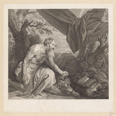 Jerome with Sleeping Lion and Crucifix by Charles de Beauvais (rejected attribution)