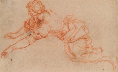 Young Woman Kneeling and Reaching Forward (verso) by Charles de la Fosse