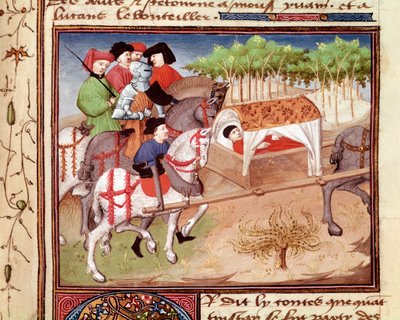 Lucan Wounded by Tristan, Miniature taken from 