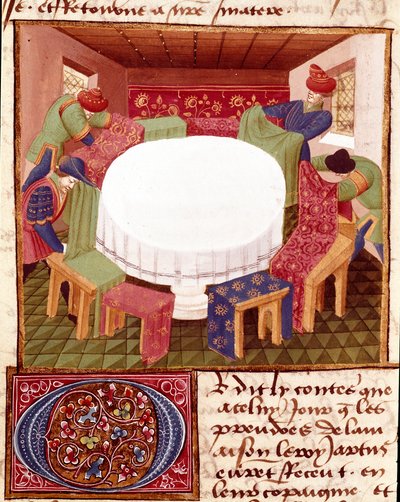 Preparatives of the Round Table at the Arrival of the Miniature Knights taken from 