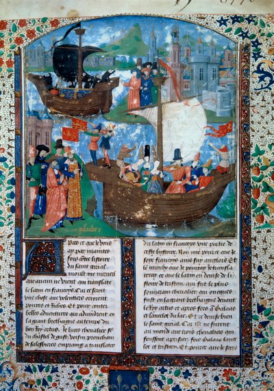 Tristan and Iseult Leave Ireland by Charles du Maine Master