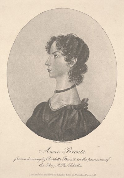 Anne Brontë, Engraved by Walker & Boutall by Charlotte Bronte