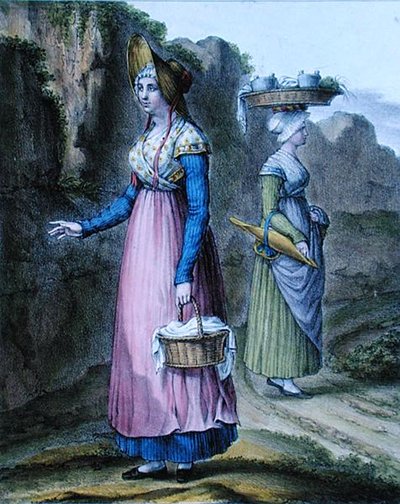 Peasant Girls from the Lyon Region, Plate 2 from 