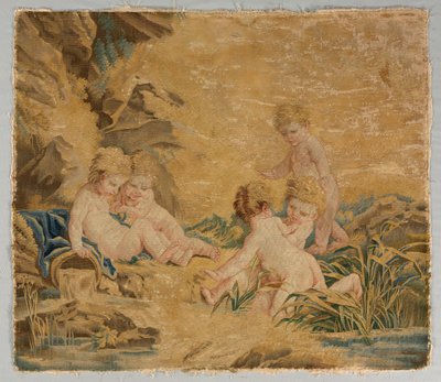Children Playing: The Bath, 1700s by Charron