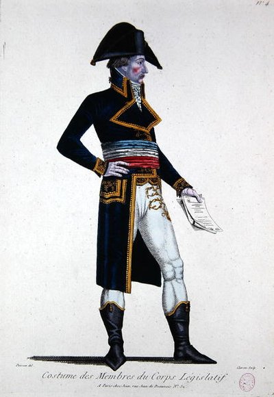 Costume of Members of the Corps Legislatif during the First Republic in France, c.1800 by Chataignier Chataignier