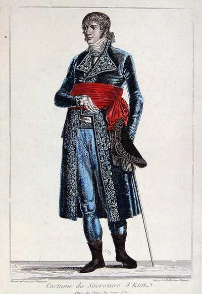 Costume of a Secretary of State During the Period of the Consulate of the First Republic in France by Chataignier Chataignier