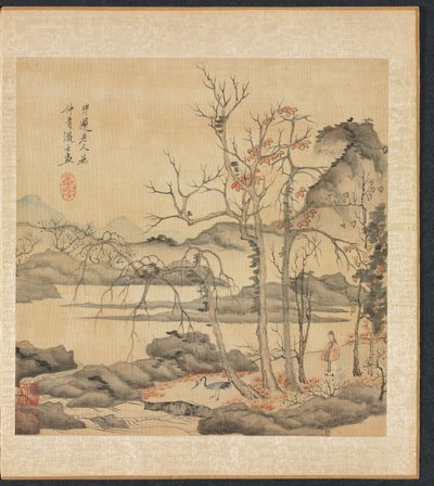 Daoist and Crane in Autumn Landscape by Chen Hongshou