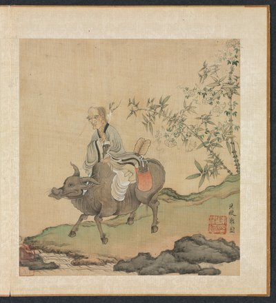 Paintings after Ancient Masters: Laozi Riding an Ox by Chen Hongshou