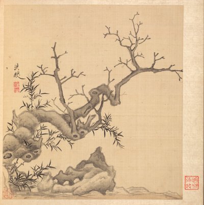 Paintings after Ancient Masters: Rock, Old Tree, and Bamboo by Chen Hongshou