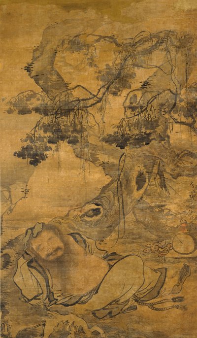 Drunken Immortal beneath an old tree by Chen Zihe