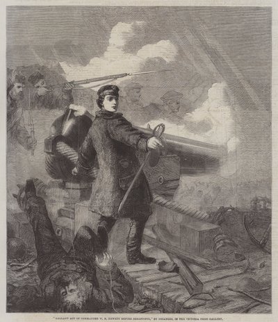 Gallant Act of Commander W N Hewett before Sebastopol by Chevalier Louis William Desanges