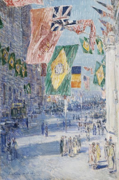Avenue of the Allies: Brazil, Belgium by Childe Frederick Hassam