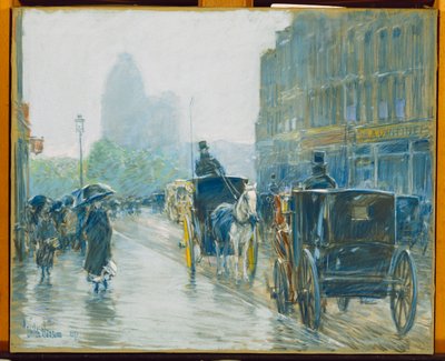 Horse Drawn Cabs, New York by Childe Frederick Hassam