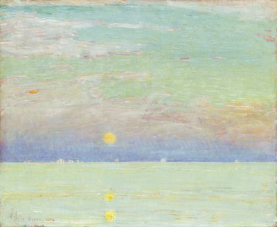 Moonrise at Sunset, Cape Ann by Childe Frederick Hassam