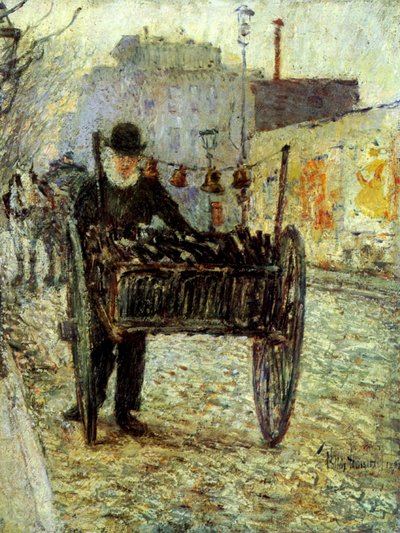 Old Man Carrying Bottles by Childe Frederick Hassam