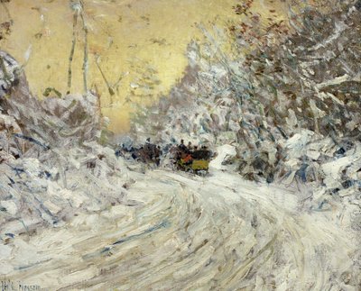Sleigh Ride in Central Park by Childe Frederick Hassam