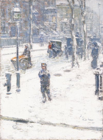Snow Storm, Fifth Avenue, New York by Childe Frederick Hassam