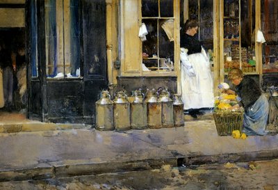 The Milk Churns, c.1888 by Childe Frederick Hassam