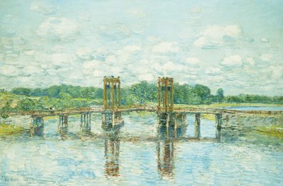The Toll Bridge, New Hampshire, Near Exeter by Childe Frederick Hassam