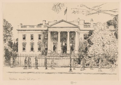 White House, Washington, 1925 by Childe Hassam