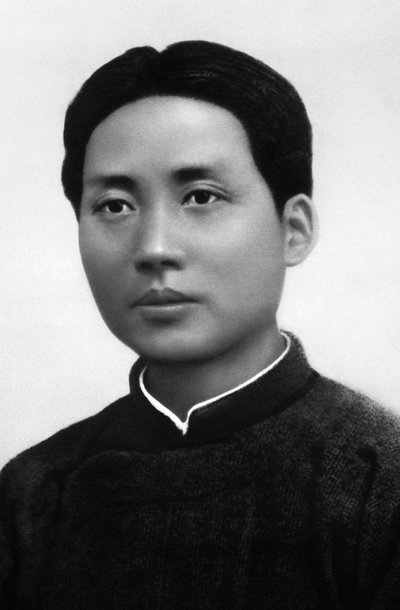 Portrait of Mao Tse-Tung (Mao Zedong) (1893-1976), a young man, who became Chinese head of state - China, circa 1915 by Chinese Photographer