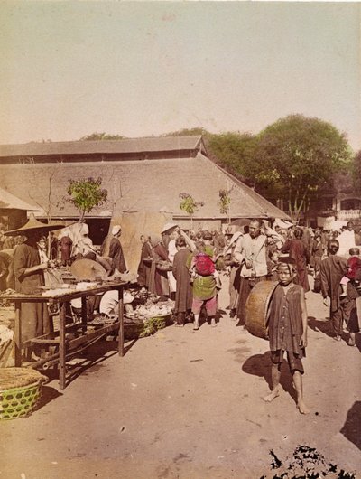 A Market in Tonkin, c.1899-1900 by Chinese School