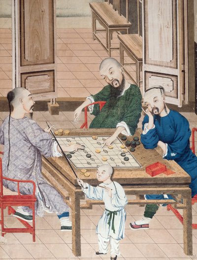 A game of strategy in China, late 18th century by Chinese School