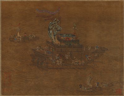 A royal barge at sea, Ming or Qing Dynasty by Chinese School