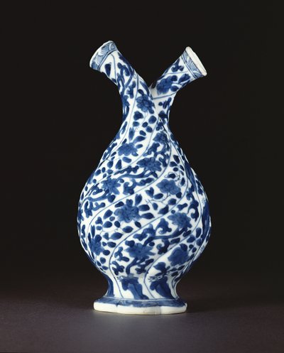 Blue and white double bottle in a European glass form, Kangxi period (1662-1722) by Chinese School