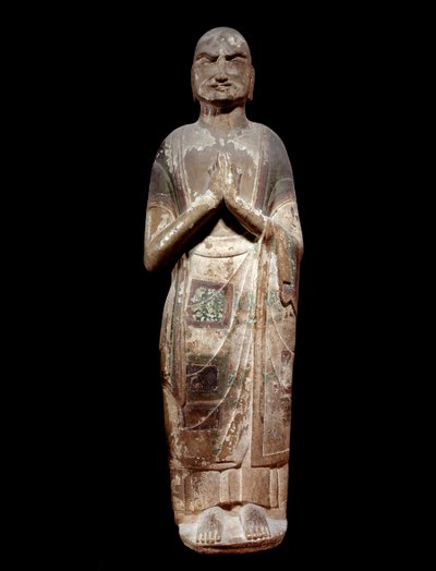 Chinese art: statue representing a Kasyapa, monk disciple of Buddha. Sui Dynasty by Chinese School