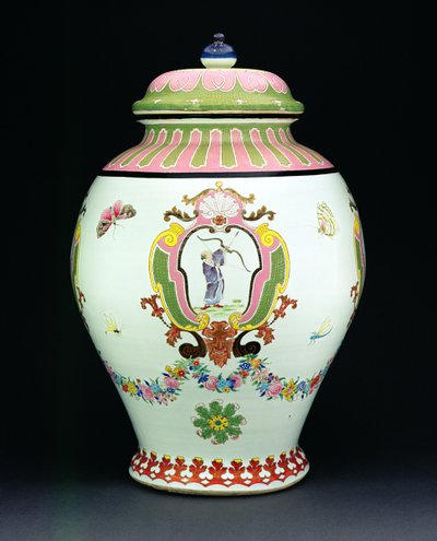 Cistern painted with a design by Cornelis Pronk (1691-1759) c.1730 by Chinese School