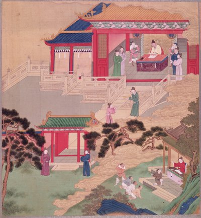 Emperor Tai Tsung (r.762-779) Reading a Medical Tome, from a History of Chinese Emperors by Chinese School