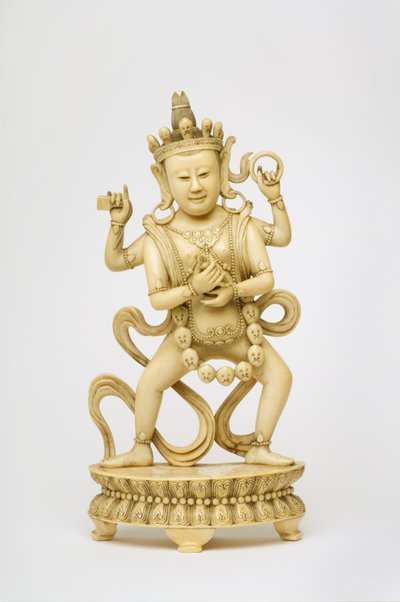 Figure of Indian goddess Kali holding a thunderbolt by Chinese School