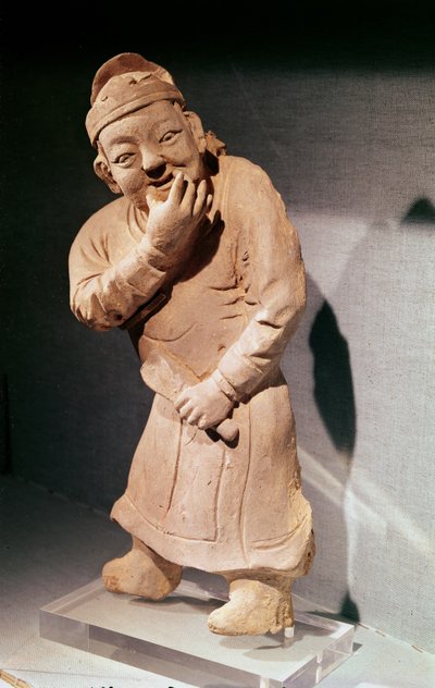 Figurine of an actor whistling, from Jiaozuo, Henan, Yuan Dynasty (1271-1368) by Chinese School