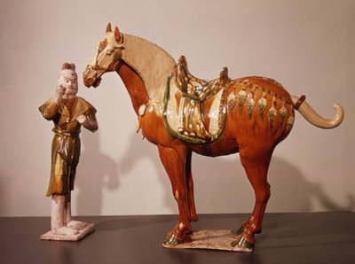 Horse and groom, Tang Dynasty (618-907) by Chinese School