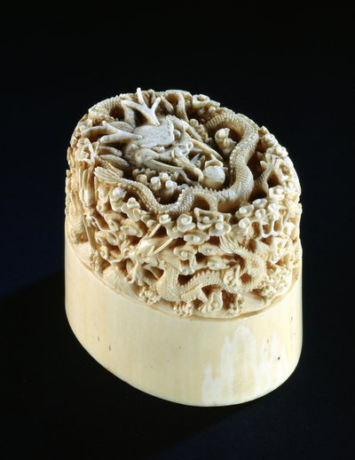 Imperial Seal with a Dragon Guarding a Pearl of Wisdom by Chinese School