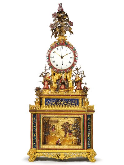 Imperial striking, musical and automaton "Daoist Immortal" clock, Guangzhou workshops, Qianlong period by Chinese School