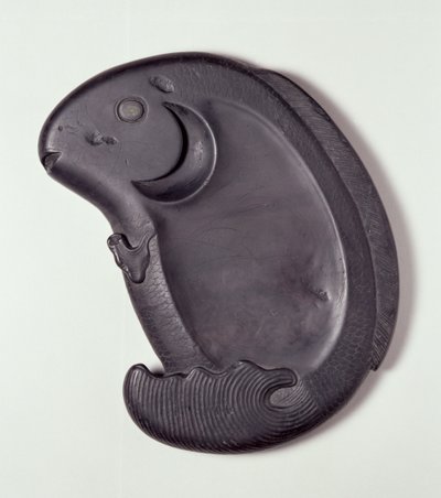 Inkstone in the form of a leaping carp by Chinese School