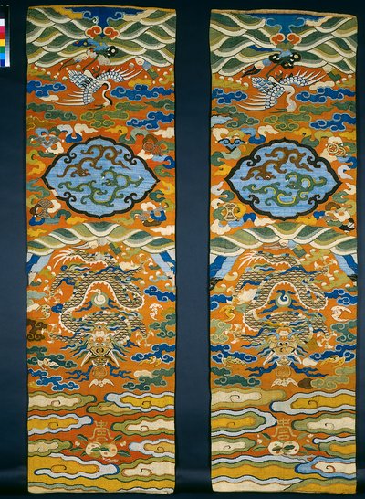 Kesi tapestry chair panels by Chinese School