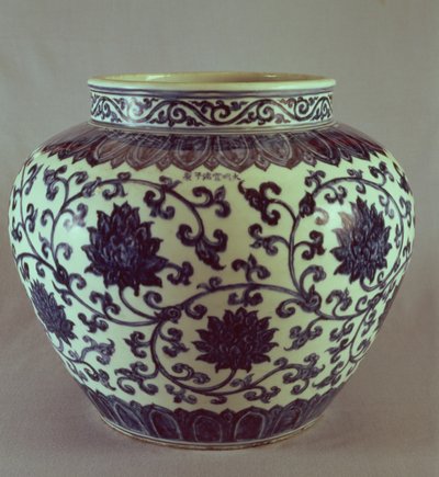 Large blue and white Ming vase with the Hsuan Te mark, 1426-35 by Chinese School