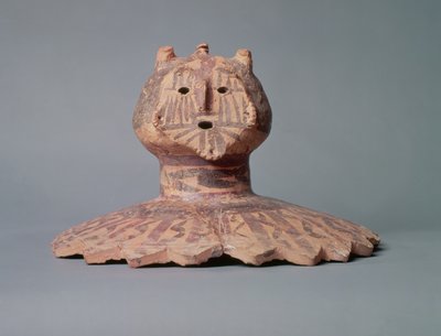 Lid from a Yangshao Pot, Possibly Depicting the Face of a Shaman, Yangshao Period by Chinese School