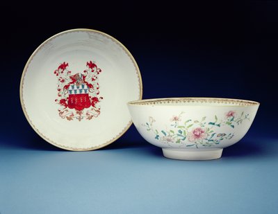 Pair of bowls decorated in famille rose enamels with the arms of Joynes, Yongzheng period by Chinese School