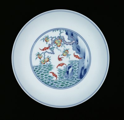 Porcelain Dish Painted in Underglaze Blue and Ducai Enamels, 1723-1735 by Chinese School
