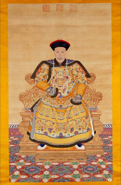 Portrait of the Chinese Emperor Qianlong in ceremony by Chinese School