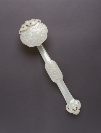 Ruyi sceptre (celadon stone) by Chinese School