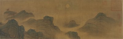 Sun and moon over land and sea by Chinese School
