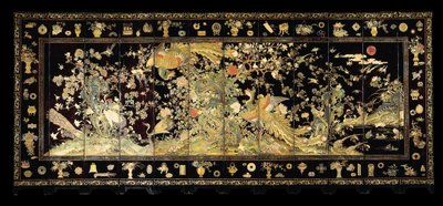 Twelve Panel Screen with Phoenixes by Chinese School