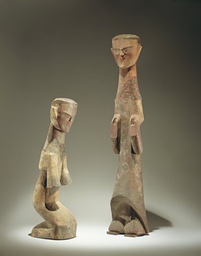 Two Statuettes, Late Zhou Dynasty (1046-256 BC), 4th - 3rd Century BC by Chinese School