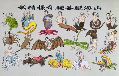 Various reincarnations of the soul in animal forms, reproduced in Recherche sur les superstitions en Chine by Father Henri Dore and published in 1911 by Chinese School