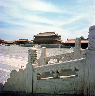 View of the central ramp leading from the Hall of Supreme Harmony, Ming Dynasty by Chinese School